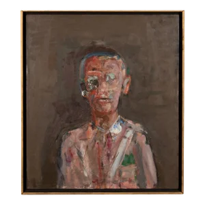 Dean Richardson, Military Man Portrait Figurative Abstract Oil Painting American Modernist Artist, 1978
