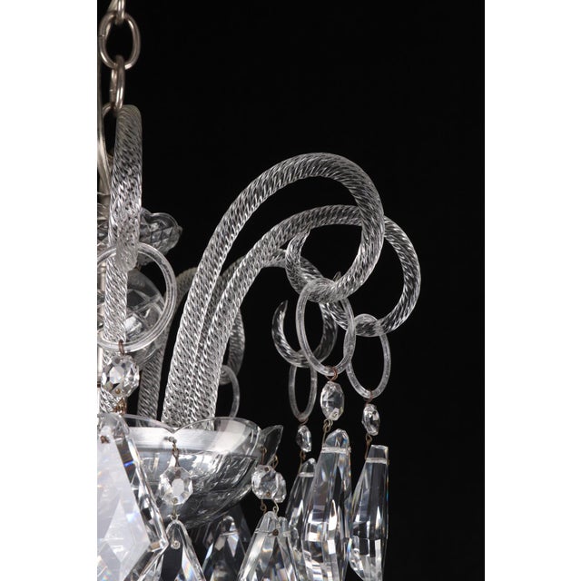 Mid 20th Century Vintage Bohemian Molded Glass Crystal Chandelier For Sale - Image 5 of 12