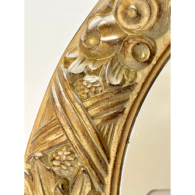 Vintage Italian Gold Resin Circular Mirror For Sale - Image 15 of 16