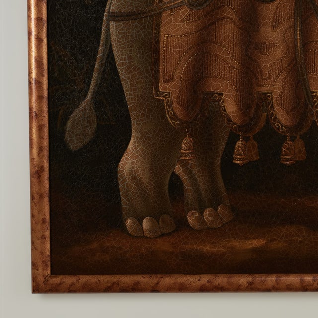 Black Vintage Painting of an Elephant by Reginald Baxter For Sale - Image 8 of 13