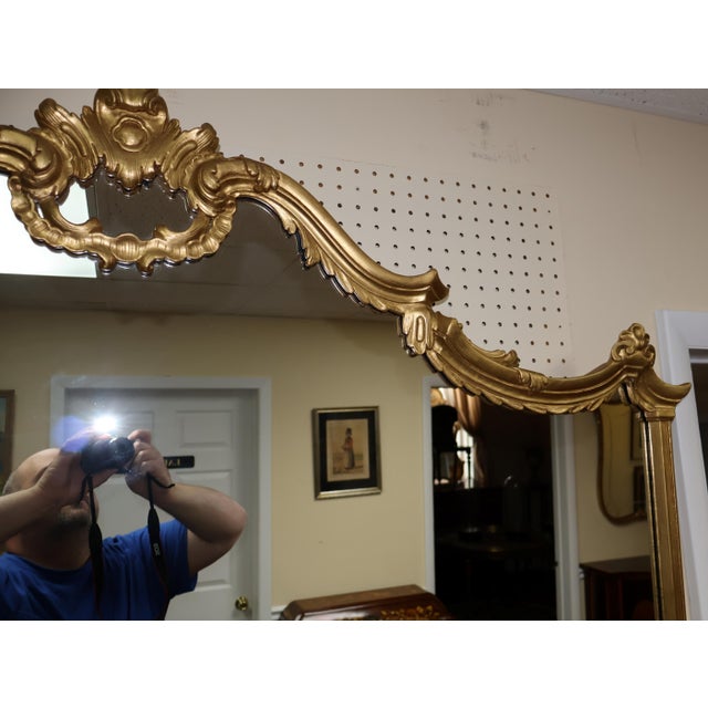Wood Excellent Quality French Style Gold Gilt Wood Mirror Attributed to LaBarge For Sale - Image 7 of 8