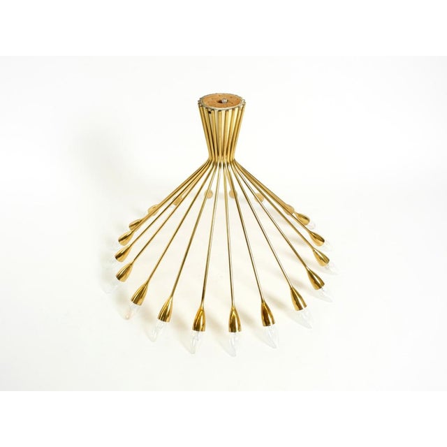 Large Mid-Century Modern Brass Sputnik Ceiling Light with 20 Arms, 1950s For Sale - Image 16 of 18