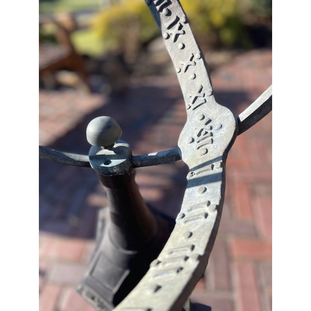 English Vintage English Garden Armillary With (Rare) Original Iron Base For Sale - Image 3 of 12