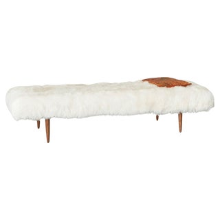 Mid-Century Scandinavian Daybed in Teak and Sheepskin, 1960s For Sale