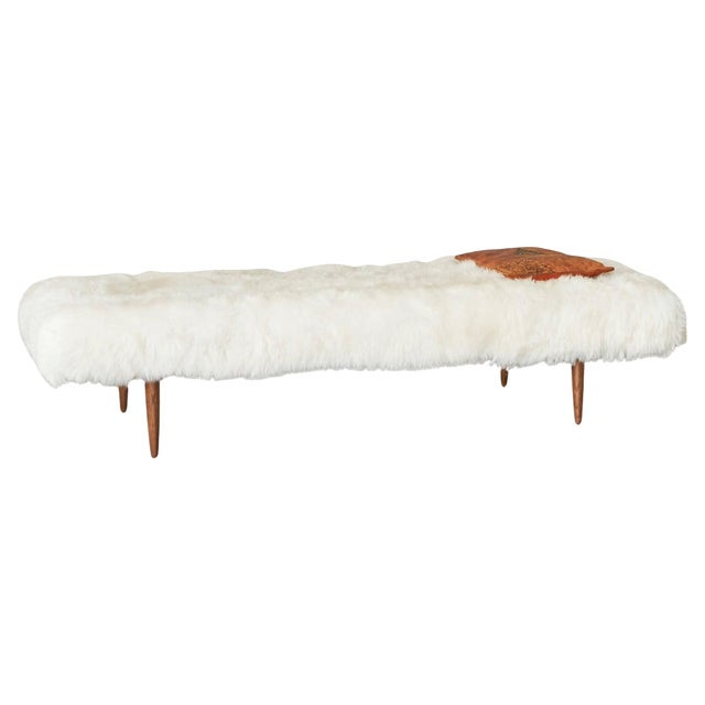 Mid-Century Scandinavian Daybed in Teak and Sheepskin, 1960s For Sale