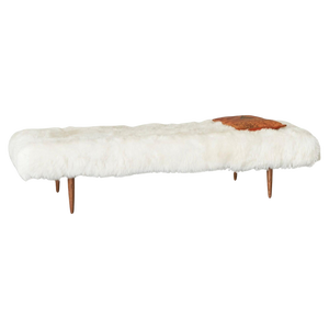 Mid-Century Scandinavian Daybed in Teak and Sheepskin, 1960s