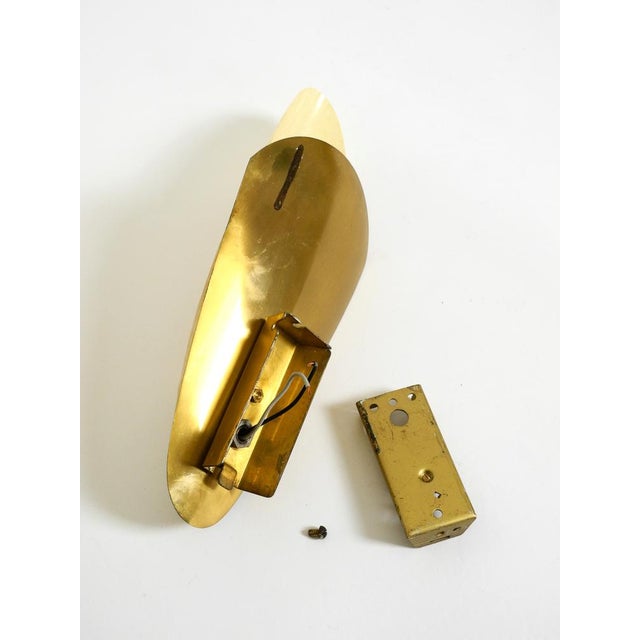 Mid-Century Modern Brass Wall Lamps with Fiberglass Shades, 1950s, Set of 2 For Sale - Image 13 of 18