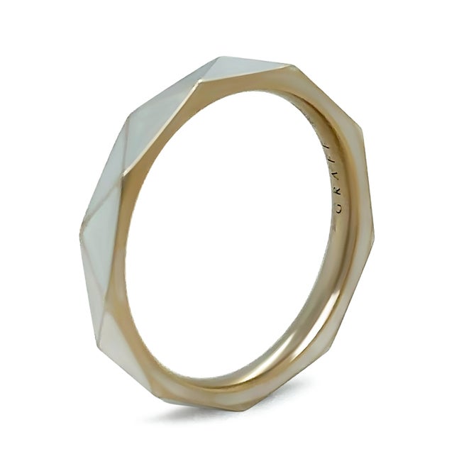 Graff 18ct White Gold Laurence Signature Faceted Wedding Band 5.66g, Size 10 For Sale - Image 4 of 11