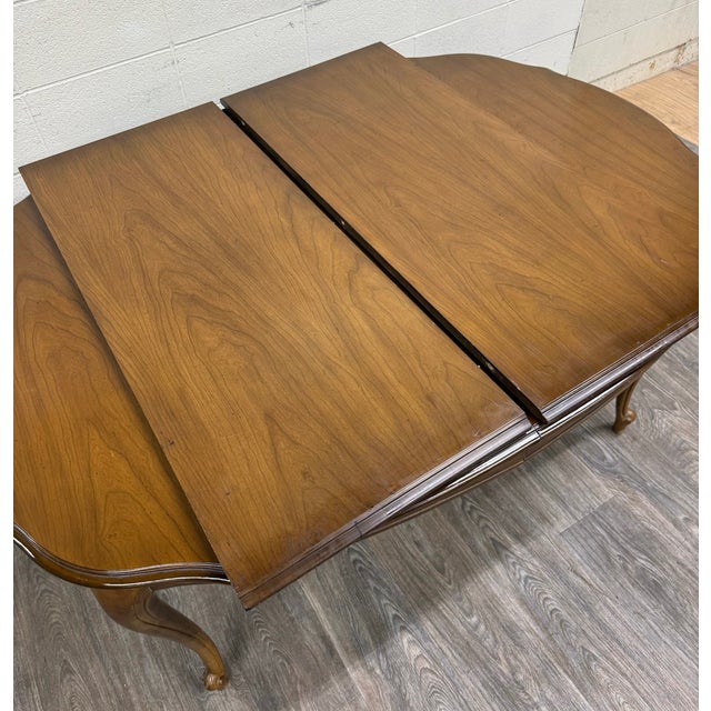 Vintage French Provincial Style Dining Table With Extension Two Leaves For Sale - Image 15 of 16