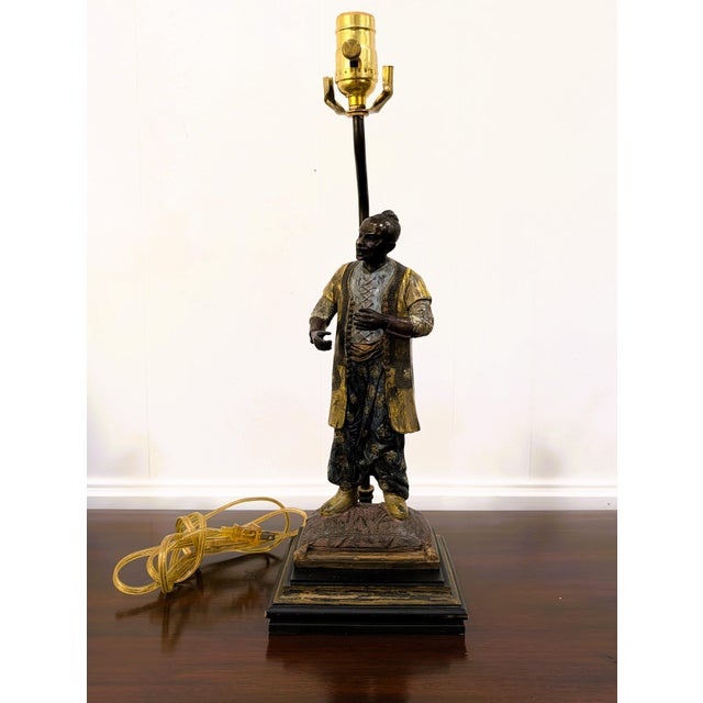Mid 20th Century Rare Viennese Cold Painted Bronze Figural Table Lamps, Orientalist Sculptures - a Pair For Sale - Image 14 of 17