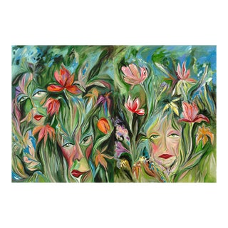 "A Gossip of Flowers" Original by Morgan Jones Johnston From the Alice in Wonderland Collection For Sale