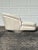 Milo Baughman for Thayer Coggin swivel chaise lounge. Off white upholstery with small colored marks. The front of the...