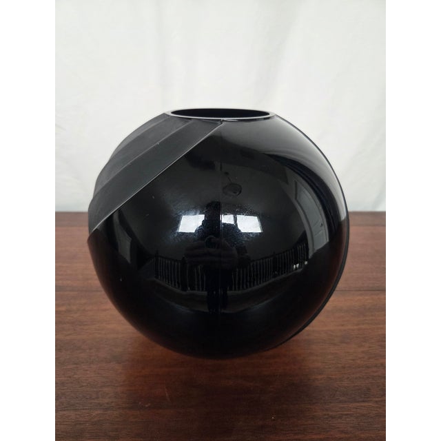 Victorian Victorian Art Nouveau Black Amethyst Glass Sculptural Vase For Sale - Image 3 of 7