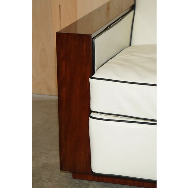 Pair of Ralph Lauren Modern Metropolis Cream Leather Club Armchairs For Sale In Dallas - Image 6 of 16