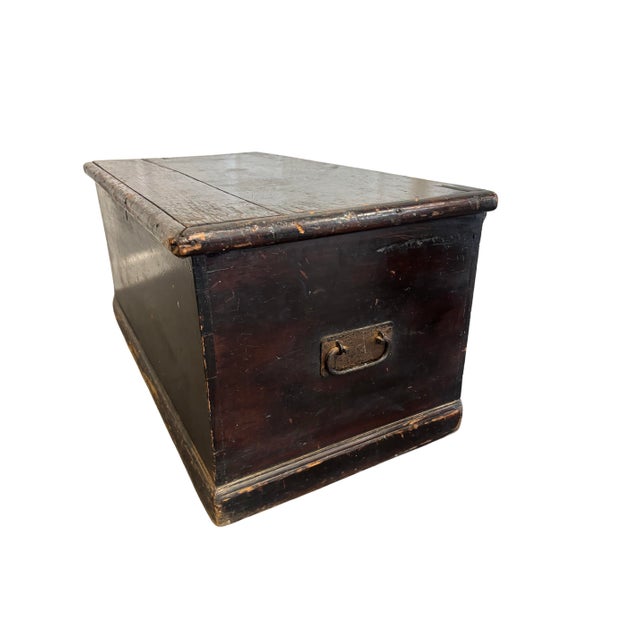 19th Century English Pine Ebonized Blanket Chest For Sale - Image 9 of 12