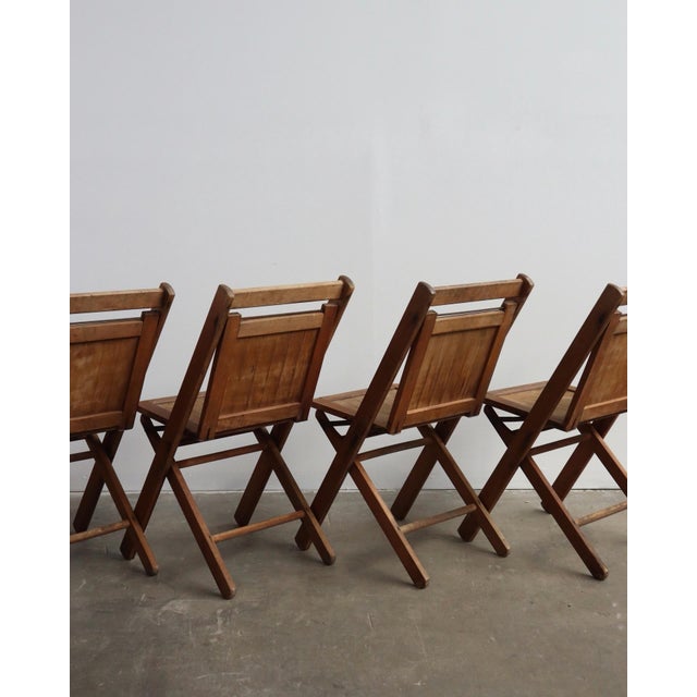 Traditional 1920s Folding Auditorium Chairs, Pair of Two For Sale - Image 3 of 7