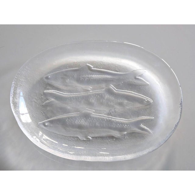1970s Kosta Boda Glass Fish Platter Designed by Goran Warff For Sale In Miami - Image 6 of 14