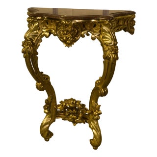 19th Century Giltwood and Marble Console Table For Sale