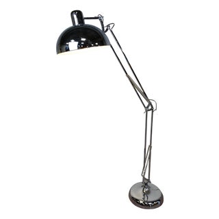 Industrial Floor Chrome Lamp, 1980s For Sale