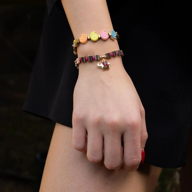 Guardian Love Ruby Heart & Gold Elephant Bracelet For Sale In Miami - Image 6 of 7