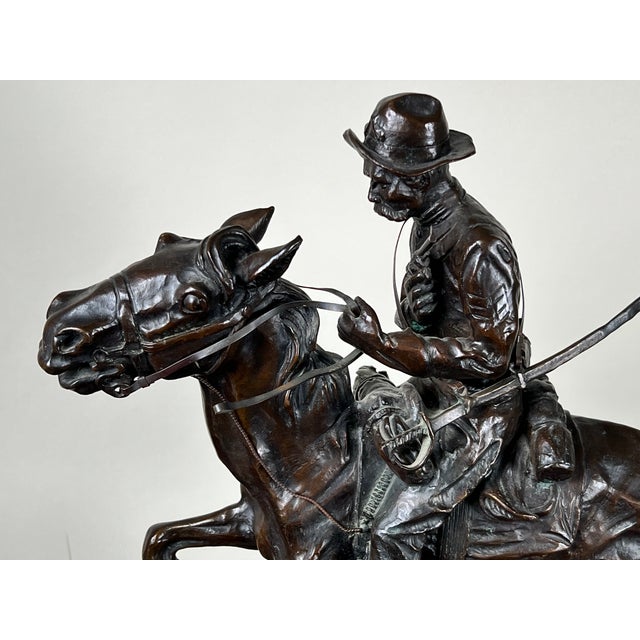 1970s After Frederick Remington “Trooper of the Plains” Lost Wax Bronze Sculpture 1909 For Sale In Boston - Image 6 of 10