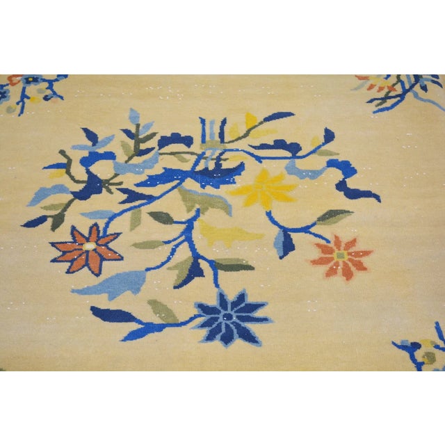 1960s Vintage Chinese Art Deco Hand Knotted Wool Rug,9'10'' X 10'5'' For Sale - Image 5 of 6