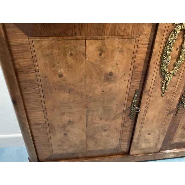Brown Antique French Buffet in Burl Wood and Bronzes, 1800s For Sale - Image 8 of 15