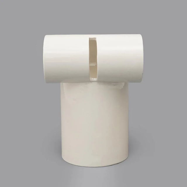 White White Ceramic Vase by Enzo Bioli for Il Picchio, 1970s For Sale - Image 8 of 17