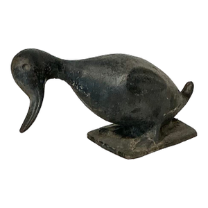 1920s Virginia Metal Crafters Solid Cast Iron Duck, Naughty Duck Doorstop Garden Ornament
