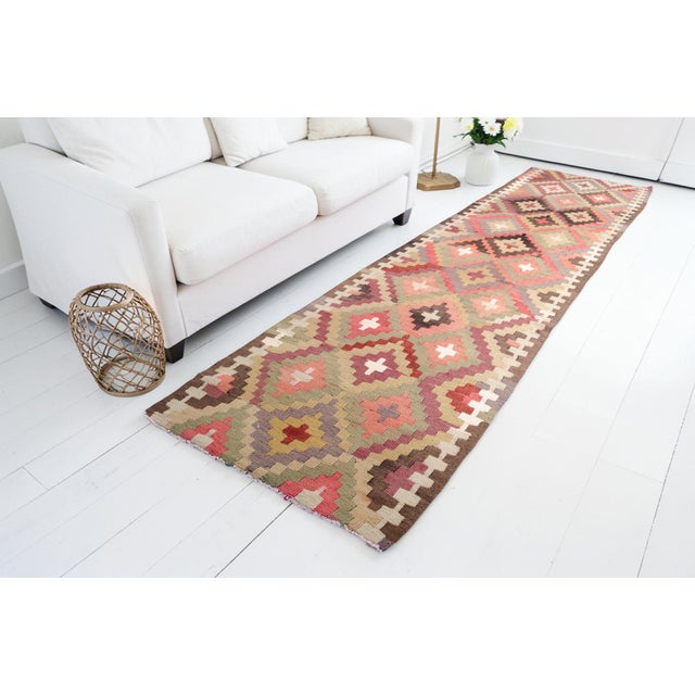 Textile Vintage Triple Medallion Kilim Rug For Sale - Image 7 of 10
