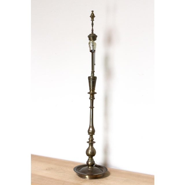 Brass Radiant Antique Turned Brass Lamp For Sale - Image 8 of 9