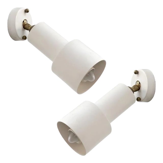 French Wall Lights by Jean Rene Cailette for Parscot, 1960 - A Pair For Sale