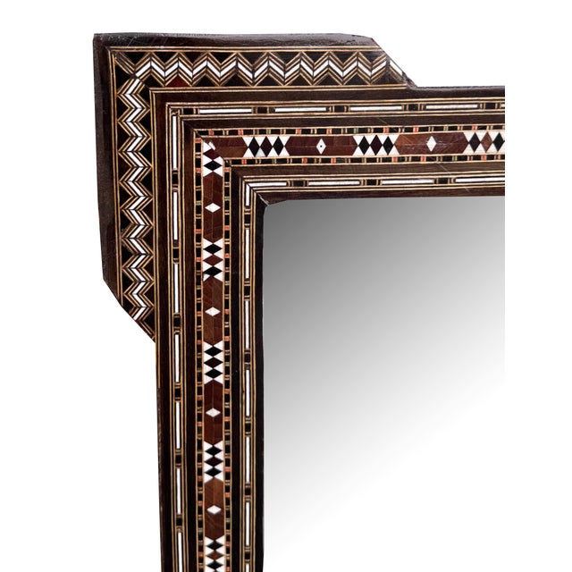 Vintage Marquetry Moorish Style Mirror Frame For Sale - Image 4 of 4