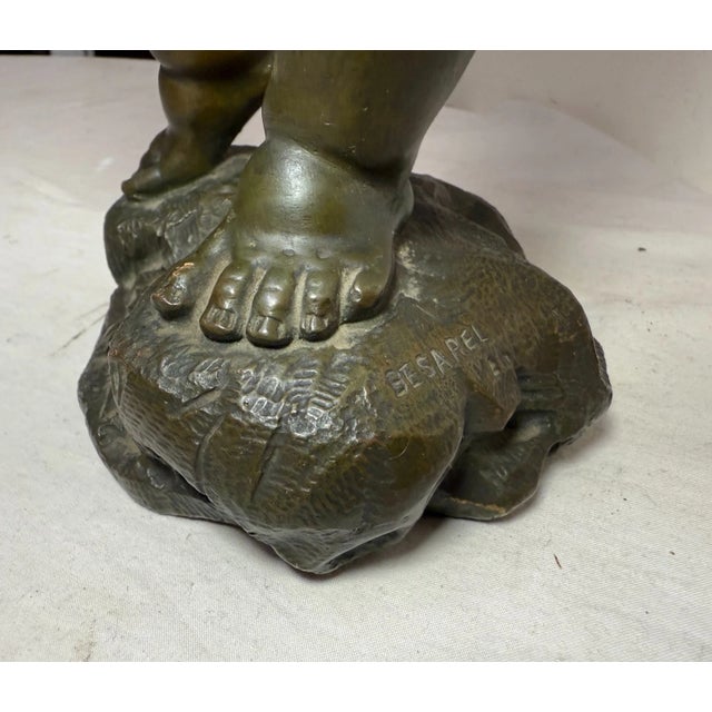 Large Antique 1800's Valentino Besarel Putti Cherub Bronze Statue Sculpture Art For Sale - Image 13 of 17