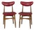Vintage Italian Chairs in Wood and Leather, 1960s, Set of 2 For Sale