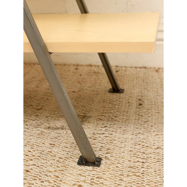 Late 20th Century Modern a-Frame Wood & Metal Display Shelf For Sale In Los Angeles - Image 6 of 9