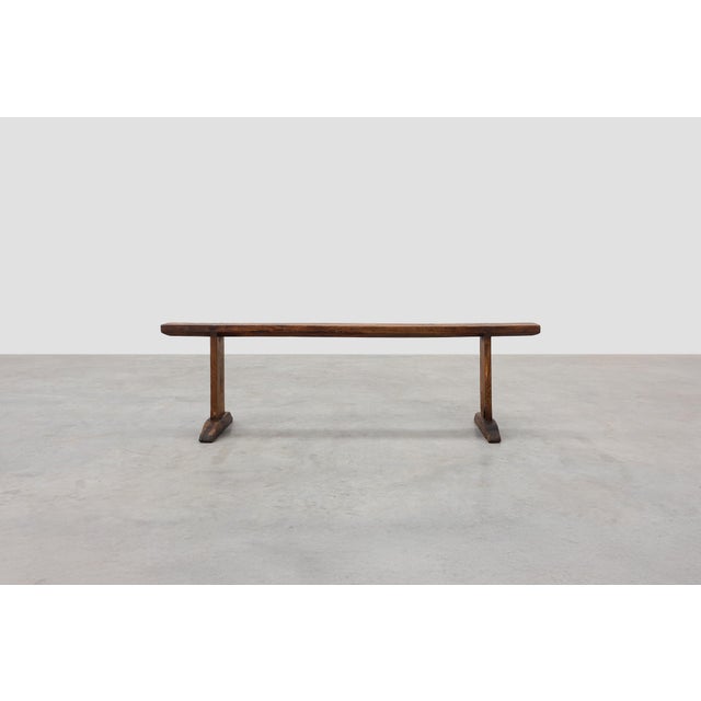 Rustic Rustic Farmhouse Bench in Oak, France, 1820s For Sale - Image 3 of 11