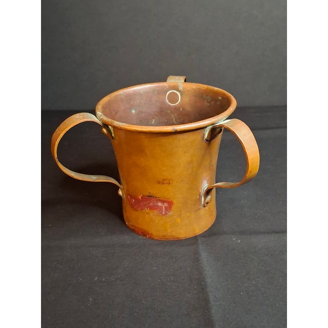 Metal Rare Antique Russian Imperial Copper Mini Travel Netilat Yadayim 4" Wash Cup Moscow Mark For Sale - Image 7 of 18
