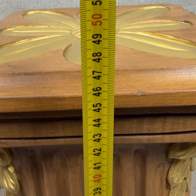 Vintage Column Pedestal in Carved Wood For Sale - Image 10 of 11