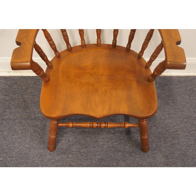 Late 20th Century Tell City Solid Hard Rock Maple Colonial Pub Style Dining Arm Chair For Sale - Image 5 of 8