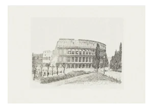 Rome, The Colosseum - Original Etching on Paper by Giuseppe Malandrino - 1970 1970