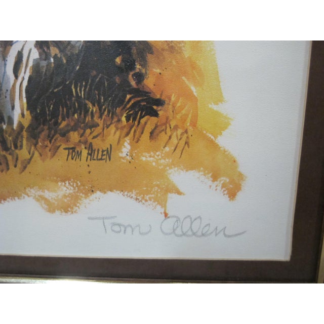 Tom Allen framed autumn themed print of a tree titled, September Song. Titled and signed at base. Frame measures 14 1/4" x...