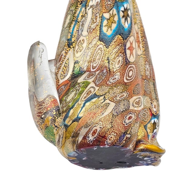 Murano Campanella Millefiori Glass Dog Figurine With Gold Fleck, 4.25" For Sale - Image 15 of 15
