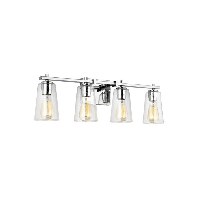 The Sean Lavin Mercer four light vanity fixture in chrome provides abundant light for your bath vanity, while adding a...