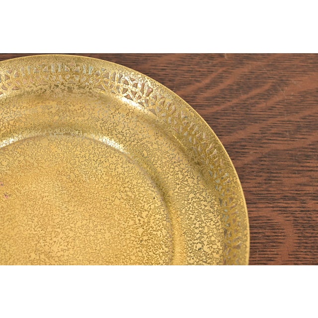 Early 20th Century Tiffany Studios New York Bronze Doré Shallow Bowl With Decorative Border For Sale - Image 5 of 11