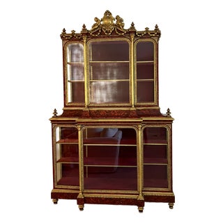Louis XIV Style Vitrine Cabinet, 19th C. For Sale