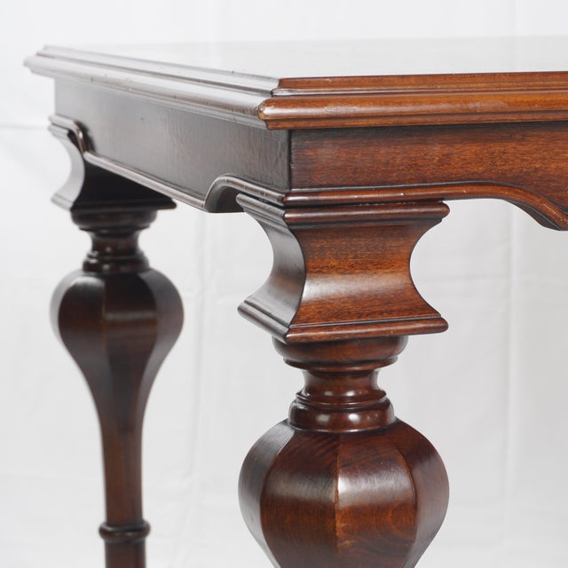 Burnt Umber 1900s Antique French Inlaid Baroque and Marquetry Table For Sale - Image 8 of 10