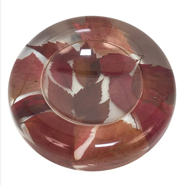 Brown Italian Resin Bowl with Leaves, 1970s For Sale - Image 8 of 9
