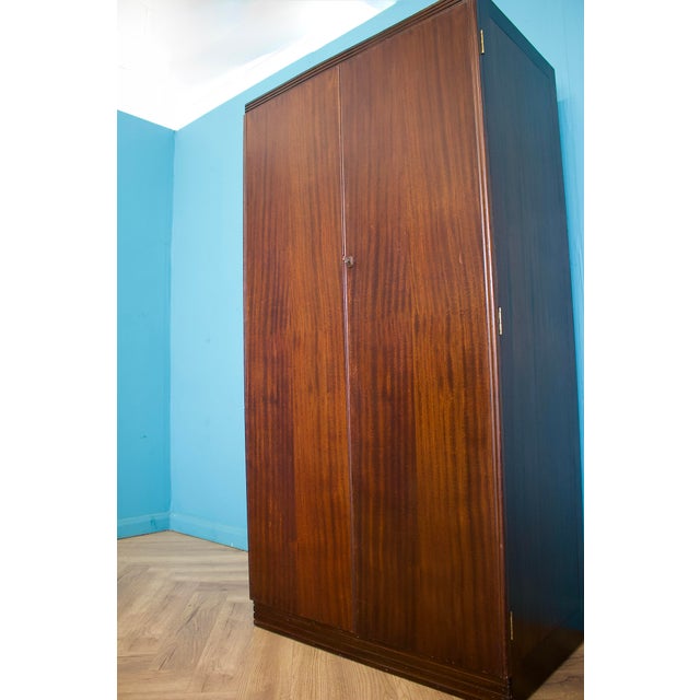 1950s Vintage Art Deco Burr Dark Walnut Compactum Wardrobe, 1950s For Sale - Image 5 of 12