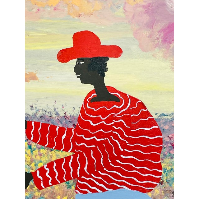 Folk Art Painting by Black Joe Jackson, Titled "We Be Pickn Sum Flars" Us 1960's For Sale - Image 11 of 12